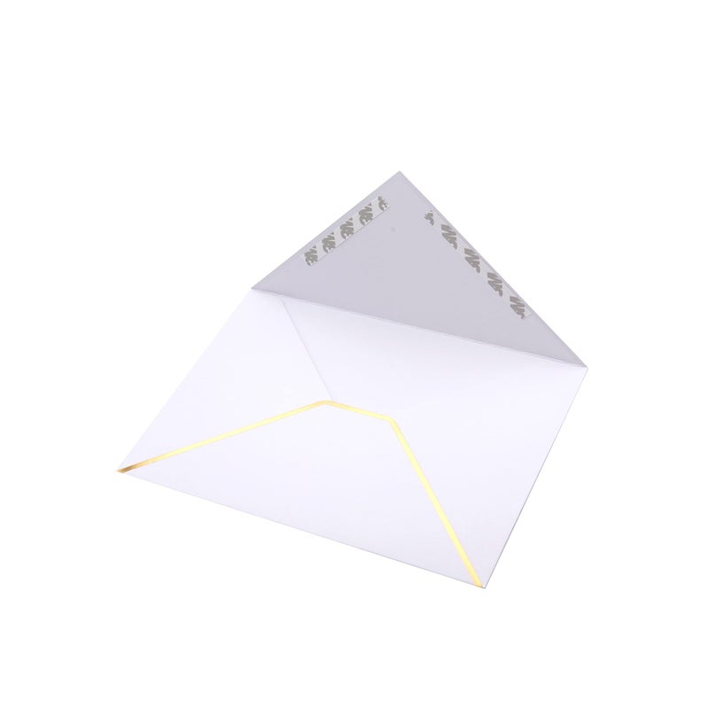 CHRIZ.Z A7 Envelopes - V Flap Foil Border Luxury Mailing Envelopes for 5" x 7" Cards - for Wedding, Invitations, Baby Shower, Photos, Graduation, Birthday, Bridal Shower - 5.25" x 7.25" (White, 25 Pack) - Image 4